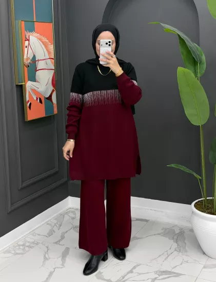 ASU Triko Bordo Standart beden İkili Takım